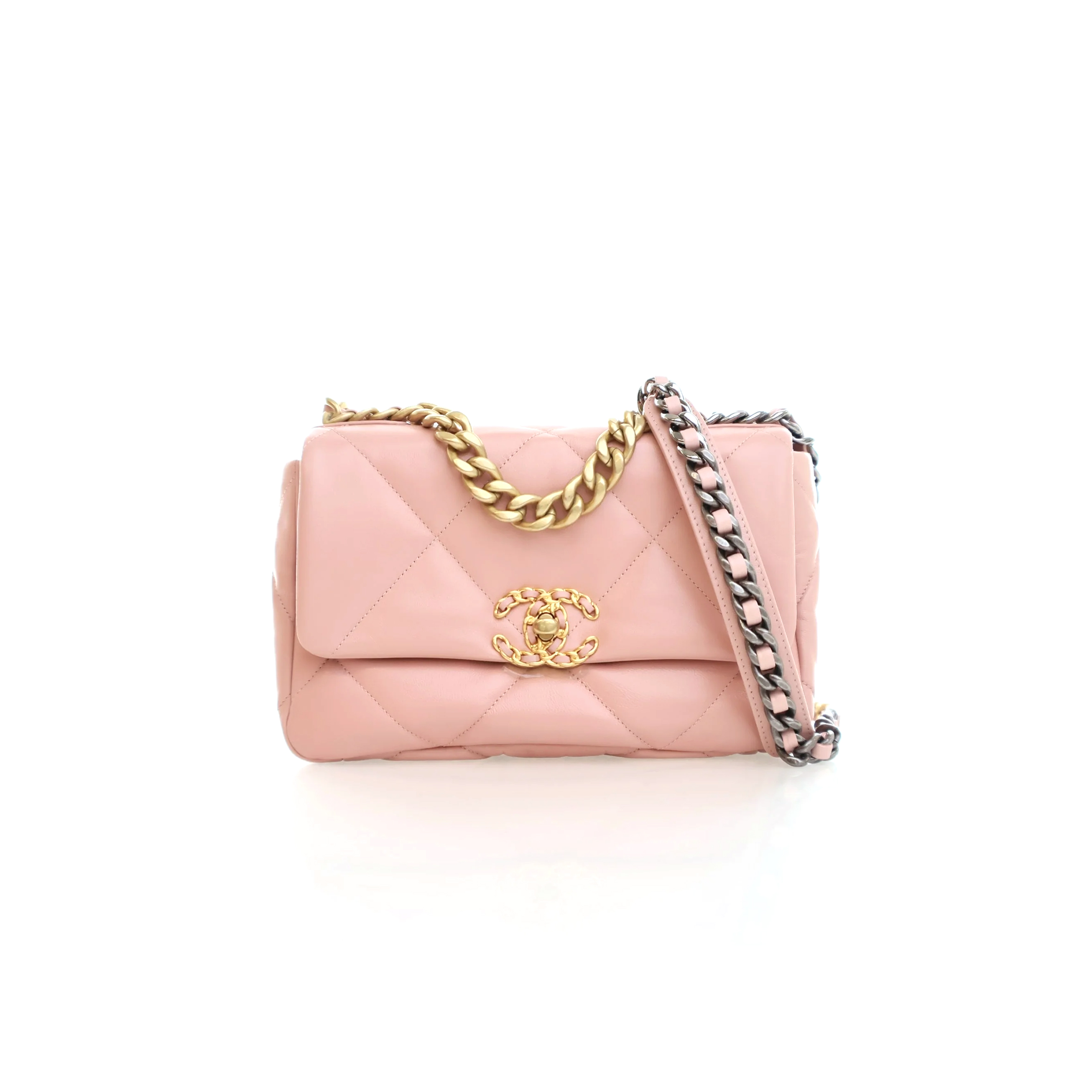 CHANEL MASTER 19 FLAP SMALL PINK GOATSKIN AS1160 (26*16*9cm)